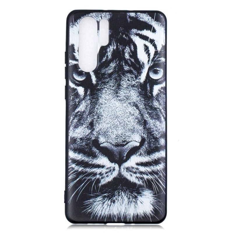 Deksel for Huawei P30 Pro Svart Og Hvit Tiger