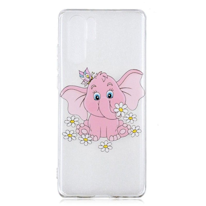 Deksel Huawei P30 Pro Gjennomsiktig Rosa Elefant