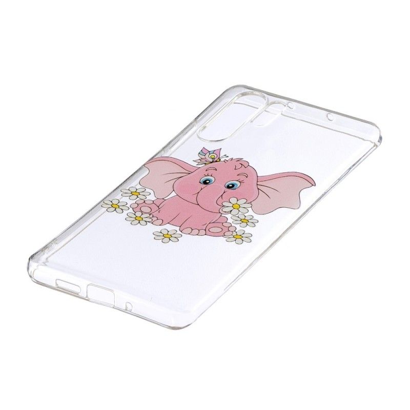 Deksel Huawei P30 Pro Gjennomsiktig Rosa Elefant