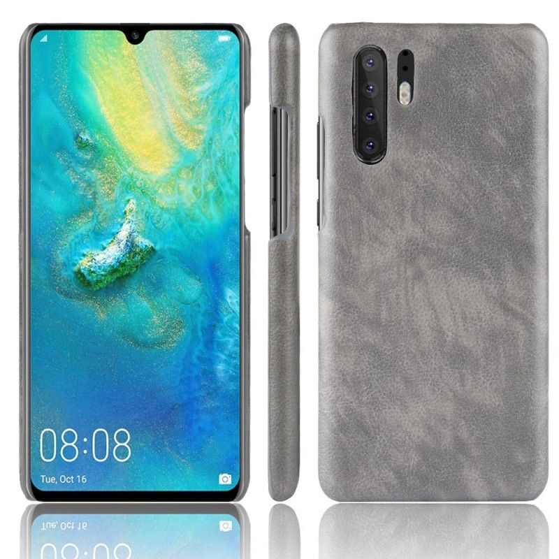 Deksel Huawei P30 Pro Svart Ytelse Lychee Lær Effekt