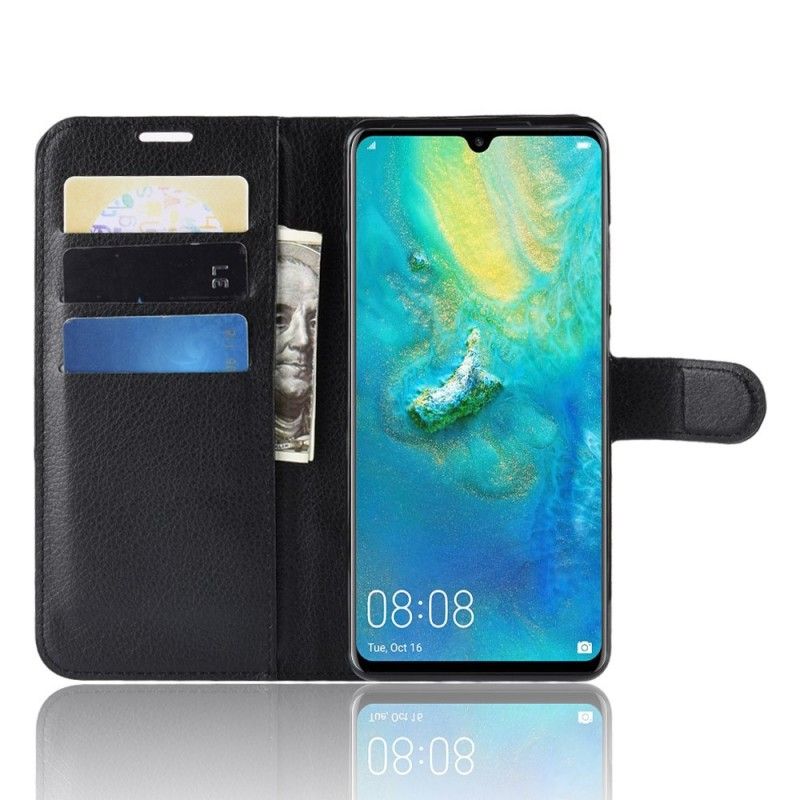 Folio Deksel Huawei P30 Pro Svart Retro Litchi