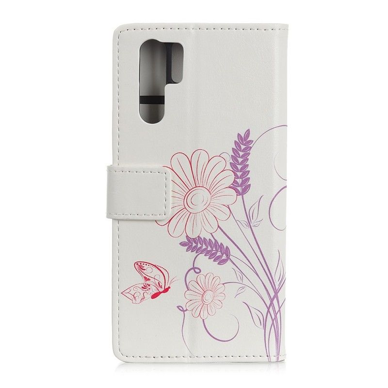 Folio Deksel Huawei P30 Pro Tegning Av Sommerfugler Og Blomster Beskyttelse