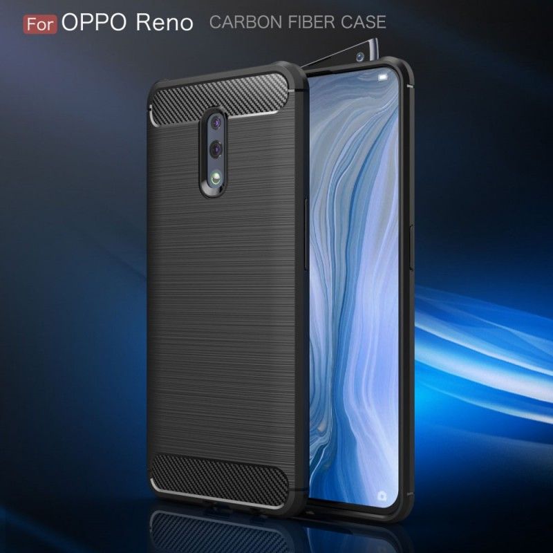 Deksel for Oppo Reno Svart Børstet Karbonfiber