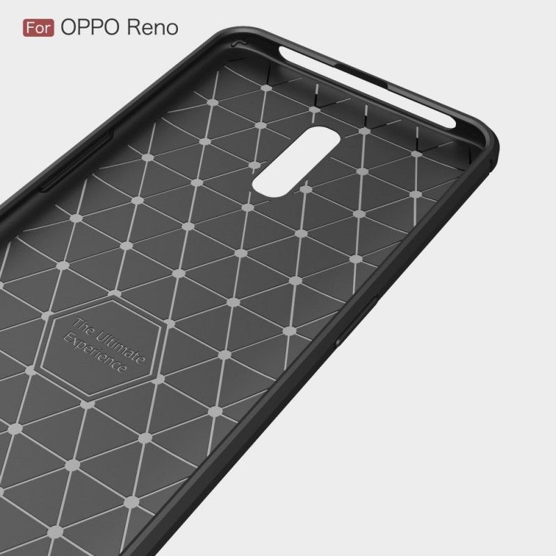 Deksel for Oppo Reno Svart Børstet Karbonfiber