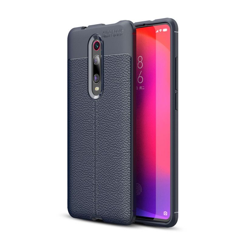 Deksel Xiaomi Mi 9T / Mi 9T Pro Svart Dobbeltlinjet Litchi-Effekt