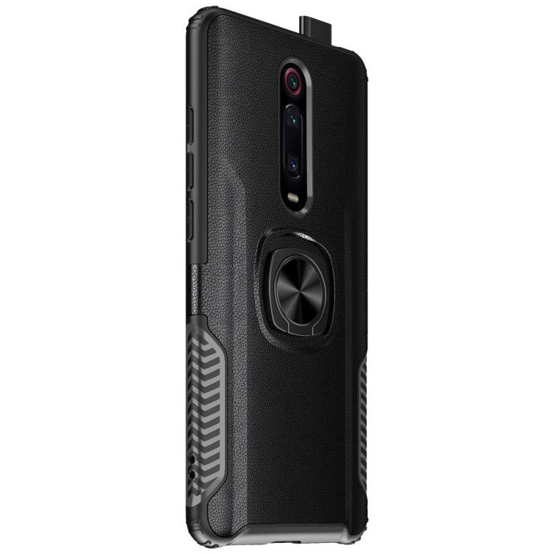 Deksel Xiaomi Mi 9T / Mi 9T Pro Svart Mobildeksel Premium Metall Og Imitert Skinnring