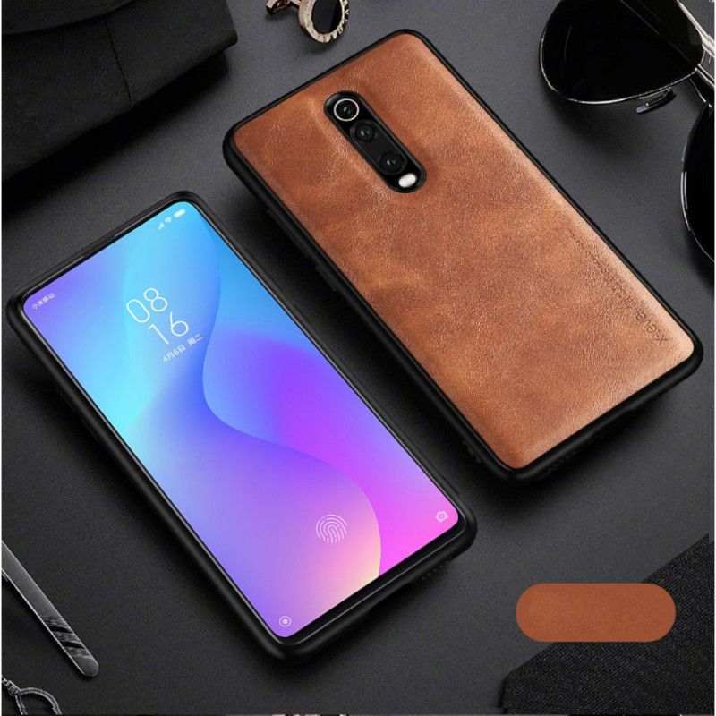 Deksel Xiaomi Mi 9T / Mi 9T Pro Svart Vintage Skinneffekt