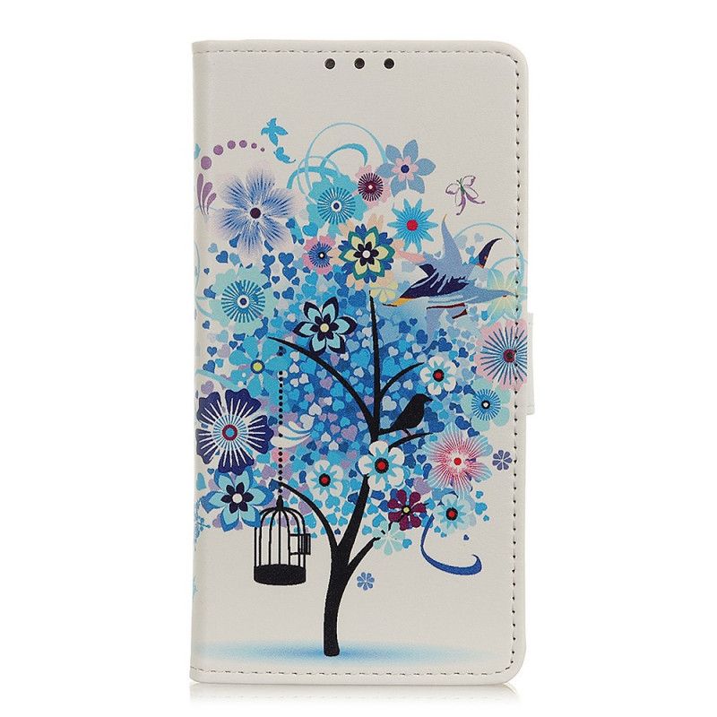 Folio Deksel for Xiaomi Mi 9T / Mi 9T Pro Oransje Blomstrende Tre