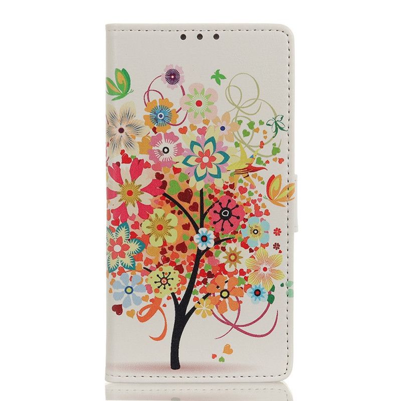 Folio Deksel for Xiaomi Mi 9T / Mi 9T Pro Oransje Blomstrende Tre