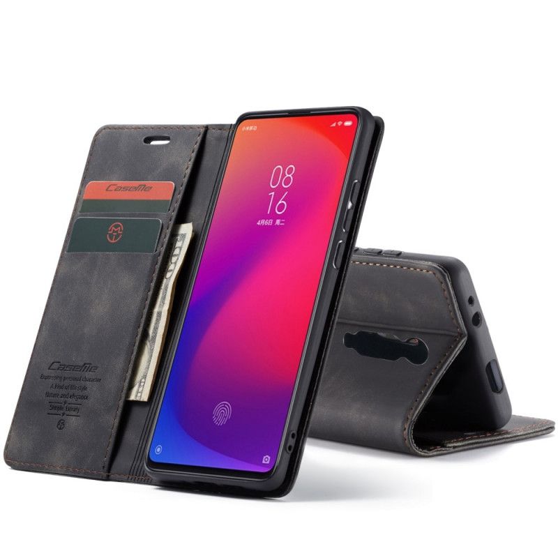 Folio Deksel Xiaomi Mi 9T / Mi 9T Pro Svart Imitert Lærveske