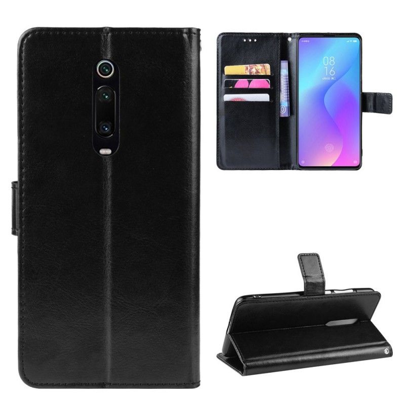 Lærdeksel Folio Deksel Xiaomi Mi 9T / Mi 9T Pro Svart Prangende Kunstlær