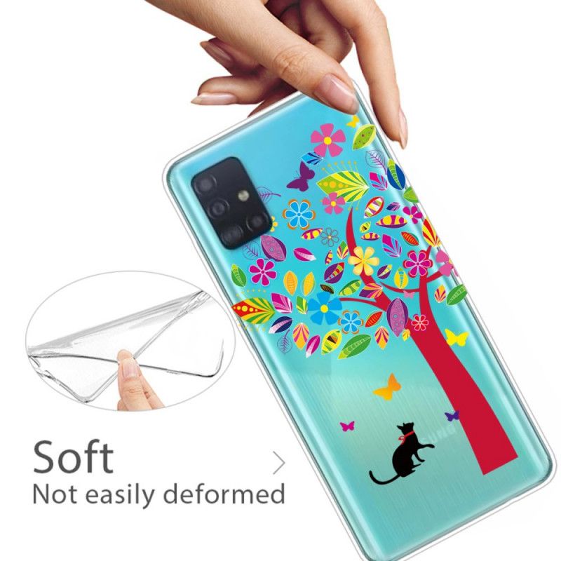 Deksel for Samsung Galaxy A31 Katt Under Treet