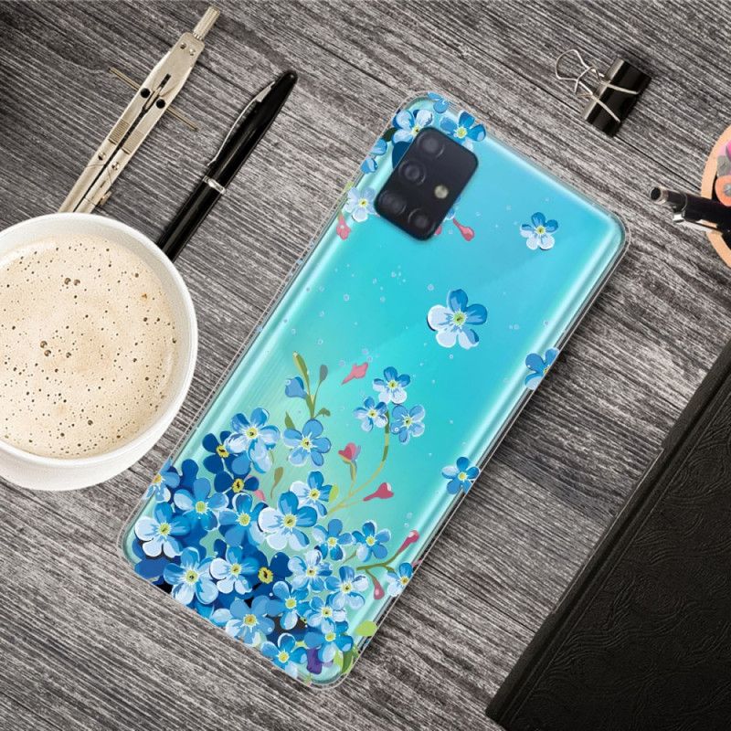 Deksel Samsung Galaxy A31 Mobildeksel Blå Blomster