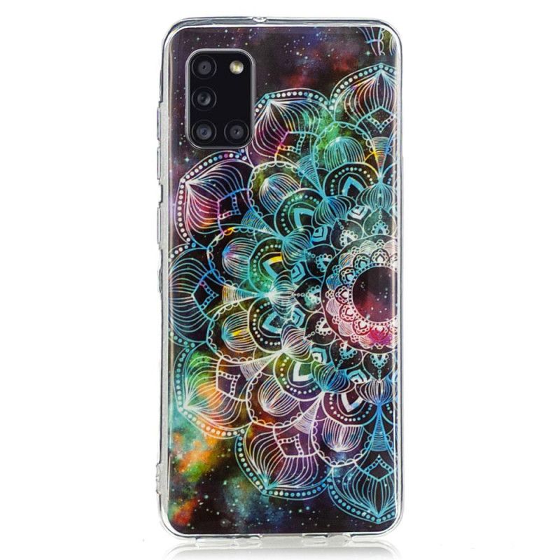 Deksel Samsung Galaxy A31 Svart Fluorescerende Blomsterserie