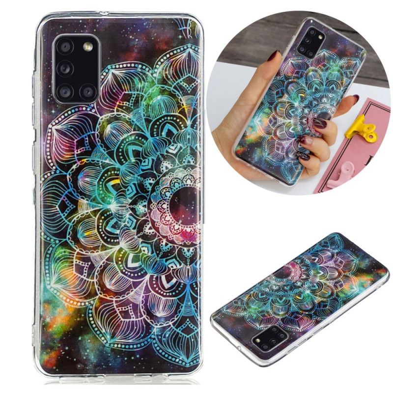 Deksel Samsung Galaxy A31 Svart Fluorescerende Blomsterserie