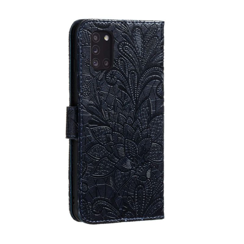 Folio Deksel for Samsung Galaxy A31 Grå Tribal Thong Blomster