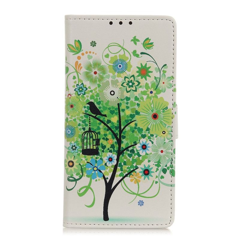 Folio Deksel for Samsung Galaxy A31 Oransje Blomstrende Tre