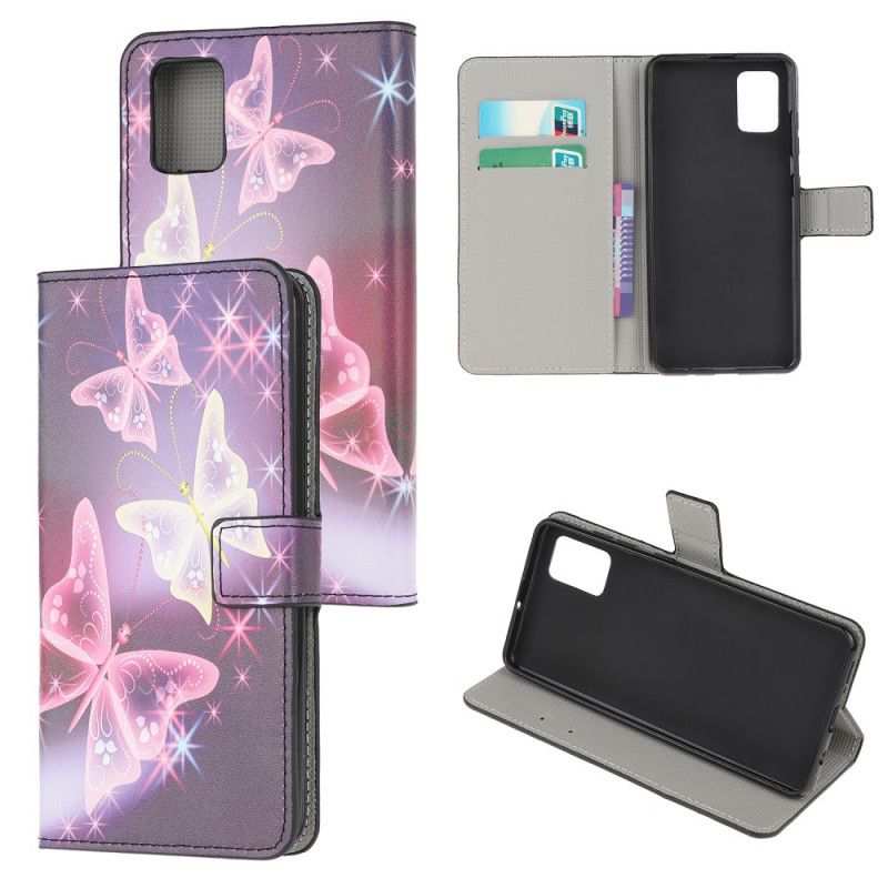 Folio Deksel for Samsung Galaxy A31 Svart Moderne Sommerfugler