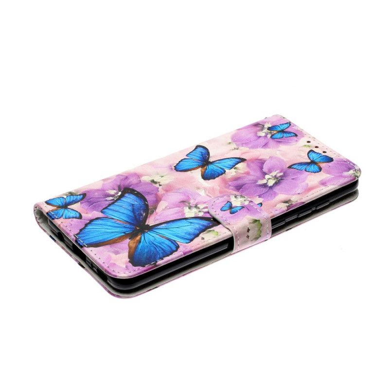 Folio Deksel Samsung Galaxy A31 Blomster Sommerfugler