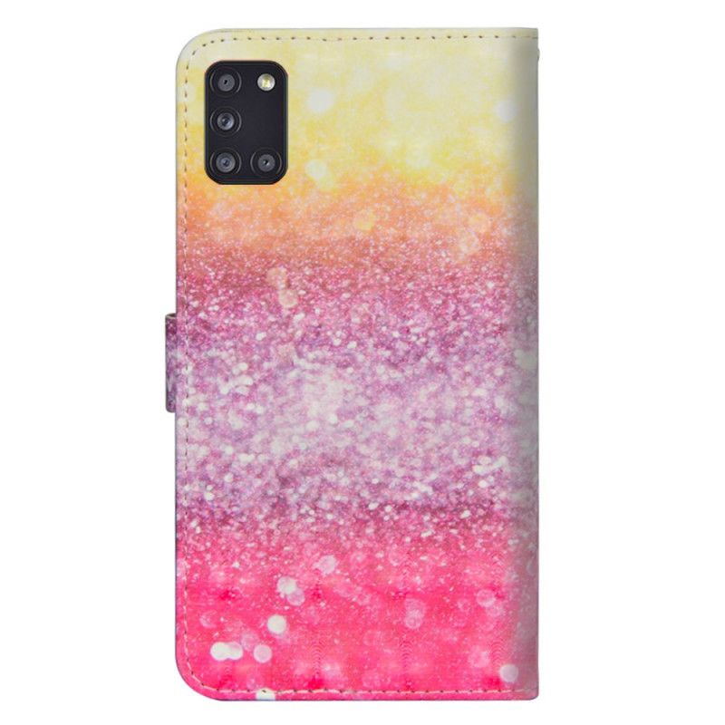 Folio Deksel Samsung Galaxy A31 Gradient Magenta Glitter Beskyttelse