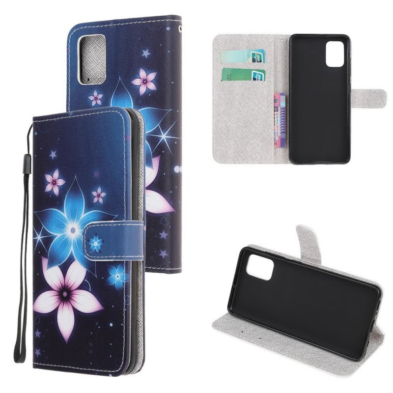 Folio Deksel Samsung Galaxy A31 Måneblomster Med Tanga