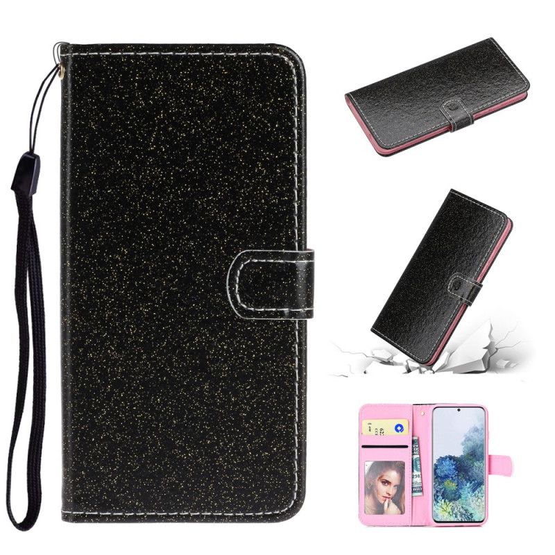 Folio Deksel Samsung Galaxy A31 Svart Glitter