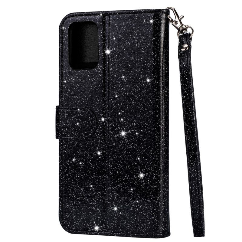 Folio Deksel Samsung Galaxy A31 Svart Glitterpung Beskyttelse