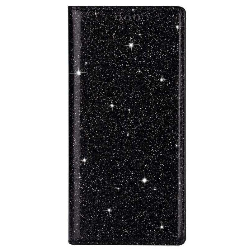 Folio Deksel Samsung Galaxy A31 Svart Glitterstil