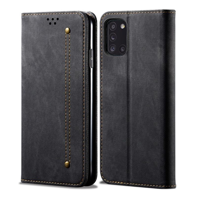 Folio Deksel Samsung Galaxy A31 Svart Jeansstoff