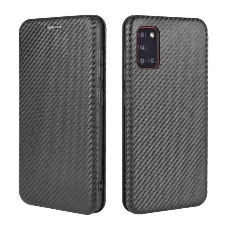 Folio Deksel Samsung Galaxy A31 Svart Karbonfiber