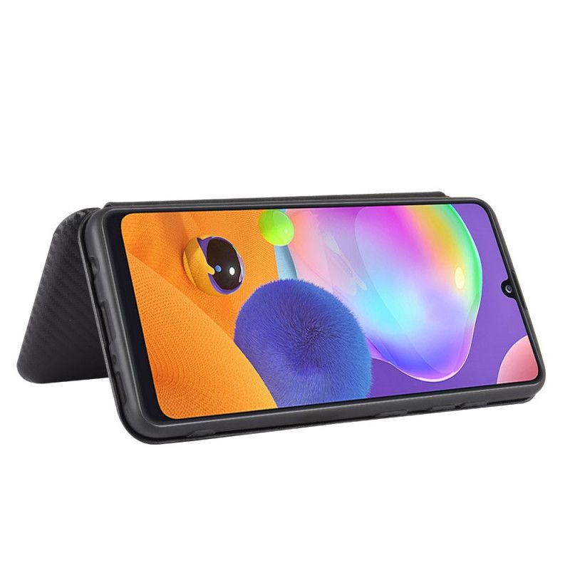 Folio Deksel Samsung Galaxy A31 Svart Karbonfiber