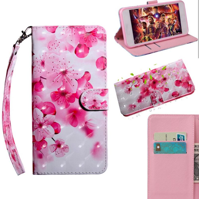 Lærdeksel Folio Deksel Samsung Galaxy A31 Rosa Blomster