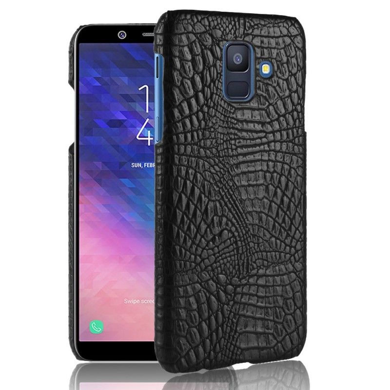 Deksel for Samsung Galaxy A6 Svart Krokodillehudeffekt