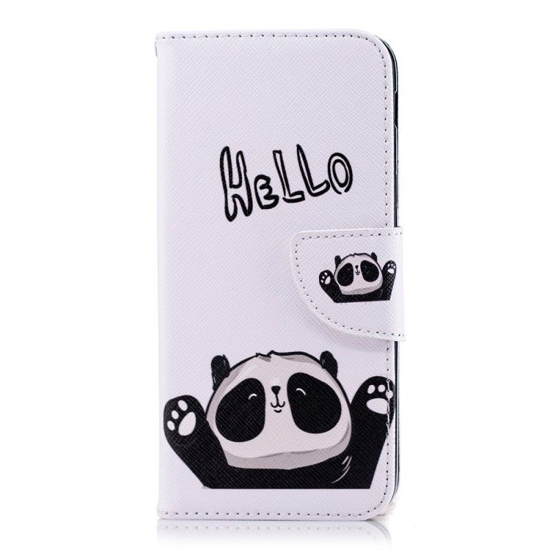 Folio Deksel Samsung Galaxy A6 Hallo Panda Anti-fall