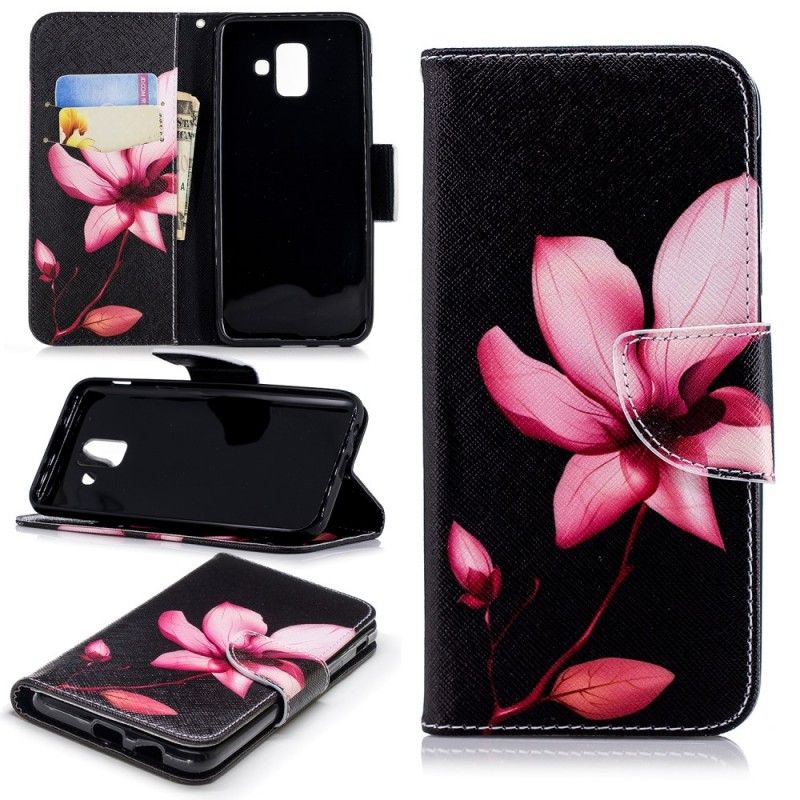 Folio Deksel Samsung Galaxy A6 Rosa Blomst