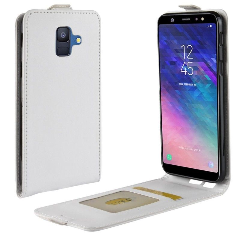 Folio Deksel Samsung Galaxy A6 Svart Sammenleggbar Skinneffekt