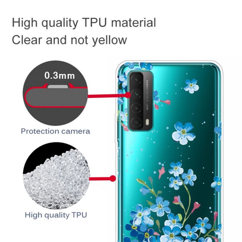 Deksel for Huawei P Smart 2021 Bukett Med Blå Blomster