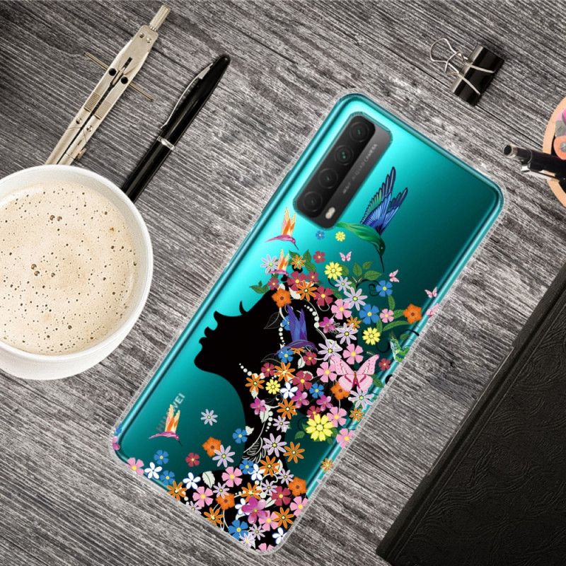 Deksel for Huawei P Smart 2021 Gjennomsiktig Blomsterjente