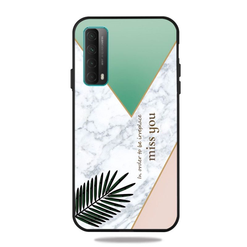 Deksel for Huawei P Smart 2021 Rosa Marmor Geometri Melding