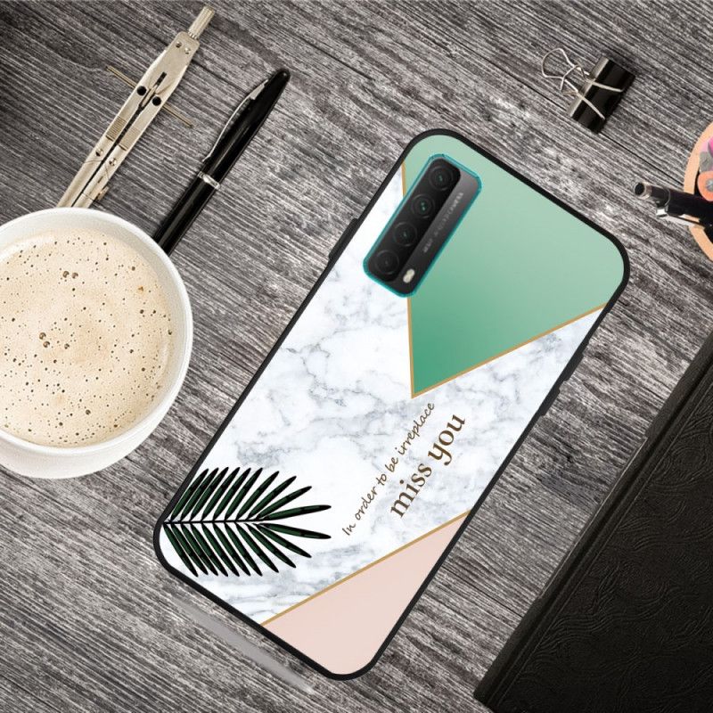 Deksel for Huawei P Smart 2021 Rosa Marmor Geometri Melding