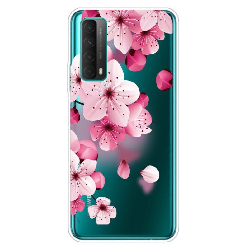 Deksel for Huawei P Smart 2021 Store Rosa Blomster
