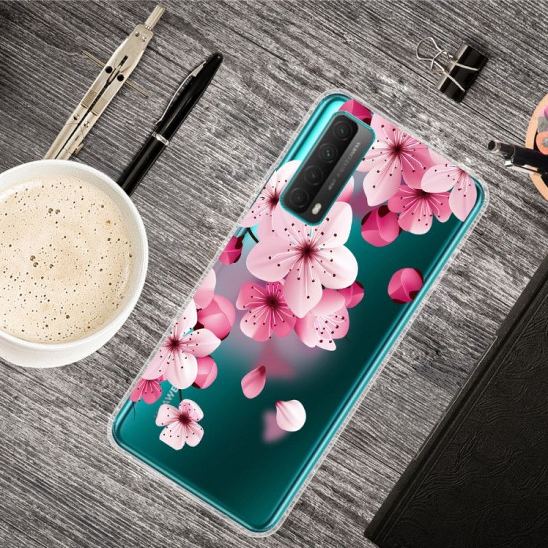 Deksel for Huawei P Smart 2021 Store Rosa Blomster