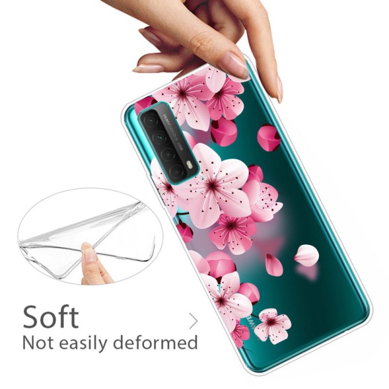 Deksel for Huawei P Smart 2021 Store Rosa Blomster