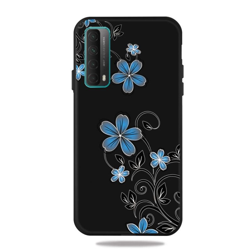 Deksel Huawei P Smart 2021 Blå Blomster Anti-fall