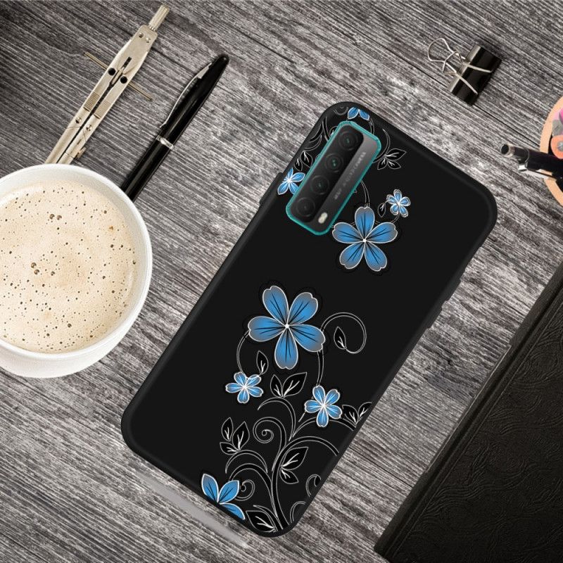 Deksel Huawei P Smart 2021 Blå Blomster Anti-fall