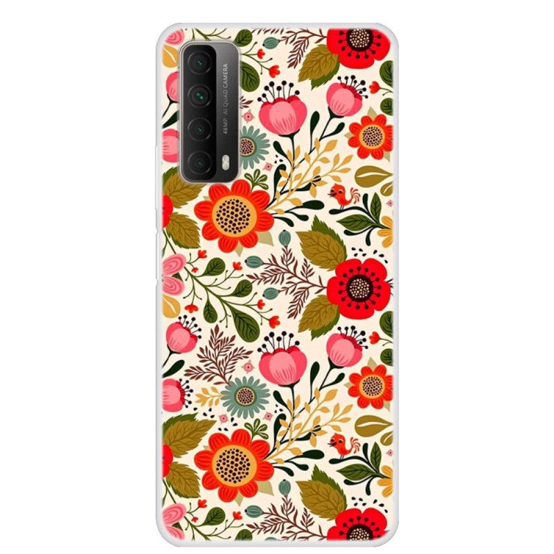 Deksel Huawei P Smart 2021 Blomstervev