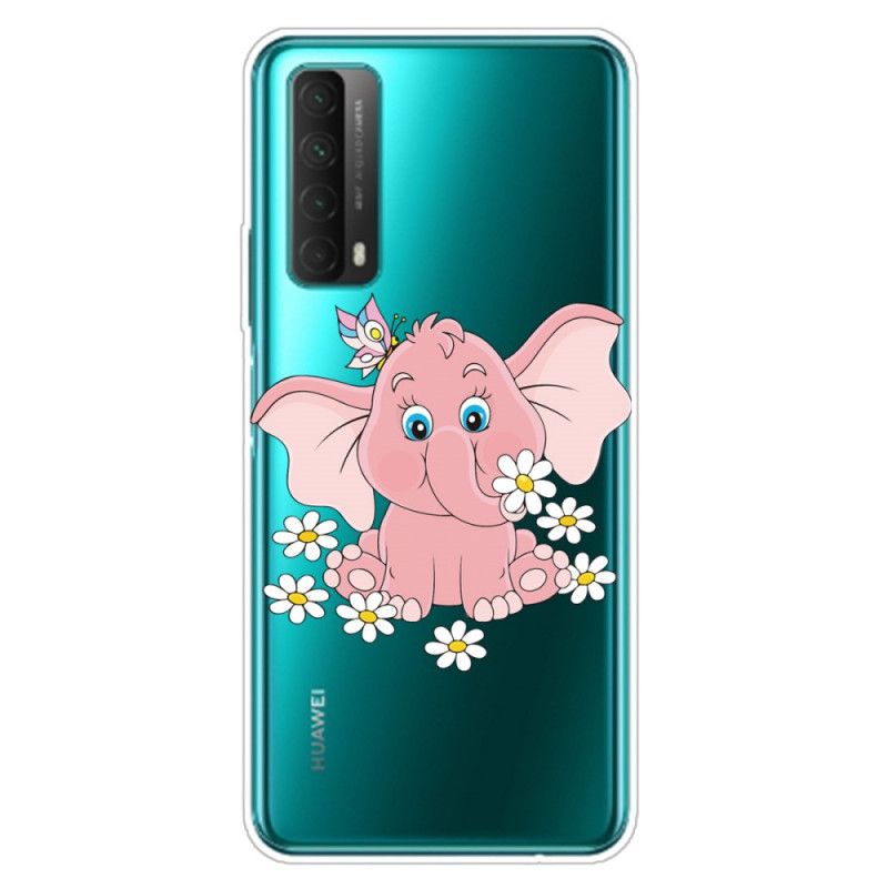 Deksel Huawei P Smart 2021 Gjennomsiktig Rosa Elefant