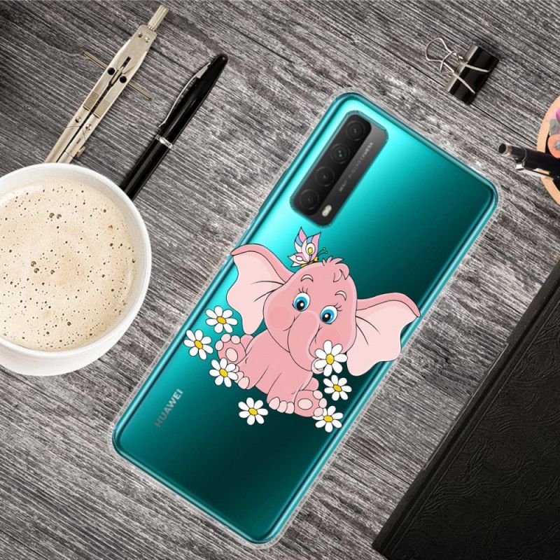 Deksel Huawei P Smart 2021 Gjennomsiktig Rosa Elefant