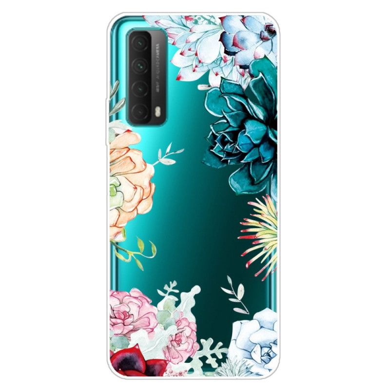 Deksel Huawei P Smart 2021 Gjennomsiktige Akvarellblomster