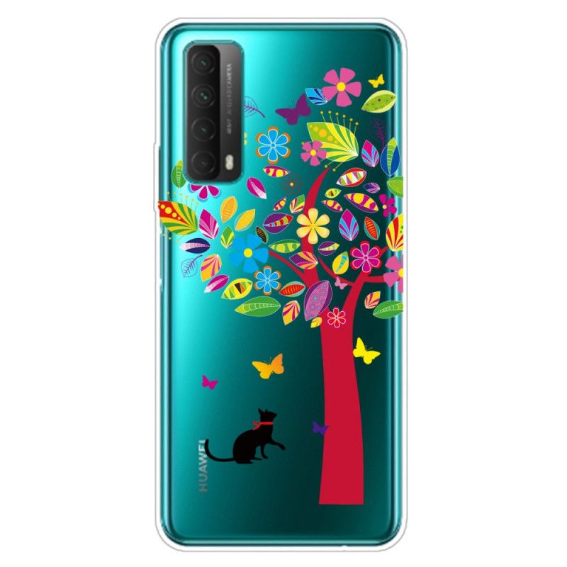 Deksel Huawei P Smart 2021 Katt Under Treet Anti-fall